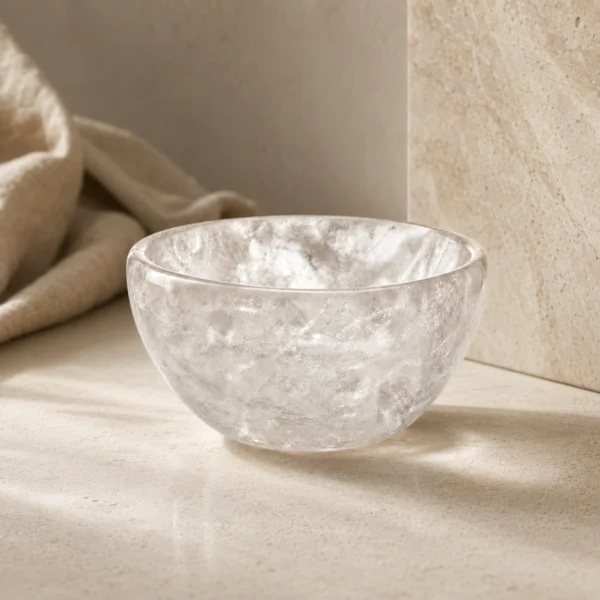 Clear Quartz Crystal Bowl Natural Stone Decorative Display