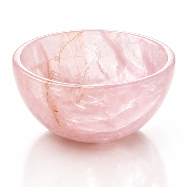 Rose Quartz Crystal Bowl Natural Stone Decorative Dish