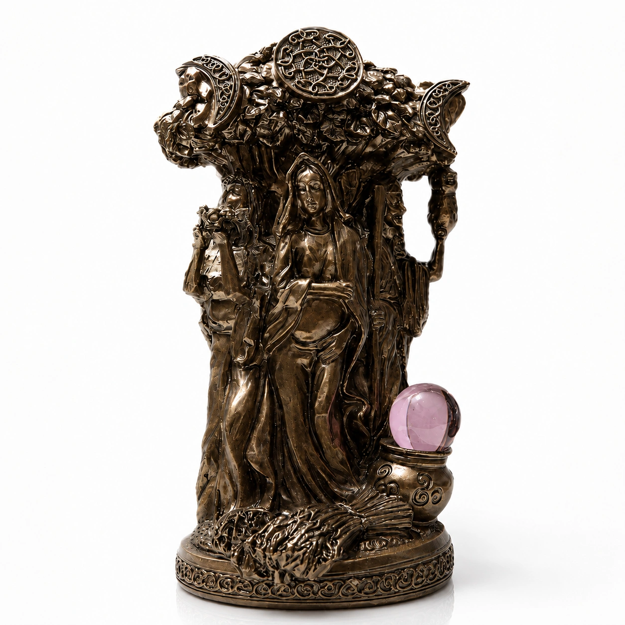 Resin Goddess Statue Triple Moon Decorative Figurine