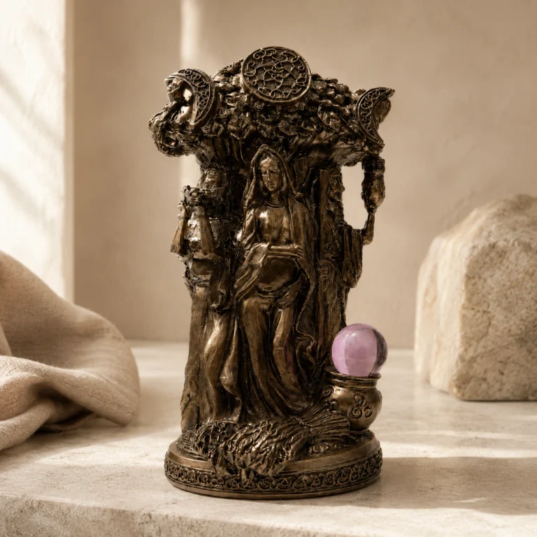 Resin Goddess Statue Triple Moon Decorative Figurine