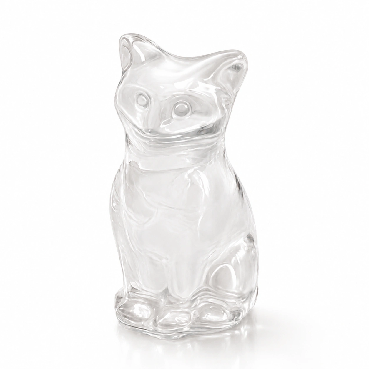 Natural Clear Quartz Crystal Cat Figurine Home Decor