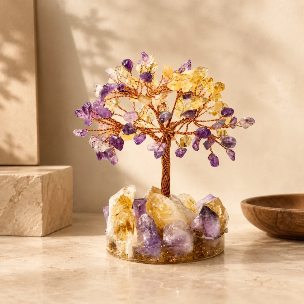 Ametrine Crystal Money Tree with Natural Cluster Base
