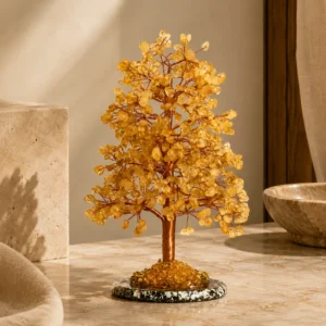 Citrine Crystal Tree with Natural Agate Base Décor