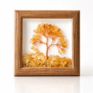 Citrine Crystal Money Tree Frame Decor with Handmade Design
