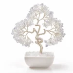 Opalite crystal money tree decor with white crystal branches
