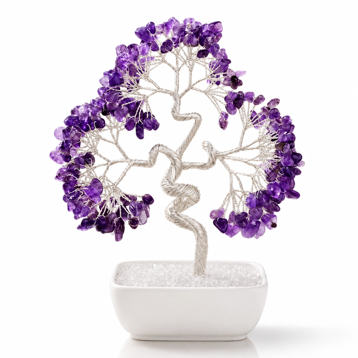 Amethyst Crystal Money Tree Handmade Home Decor