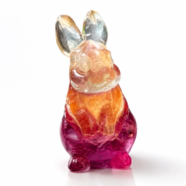 Purple Fluorite Rabbit Crystal Figurine