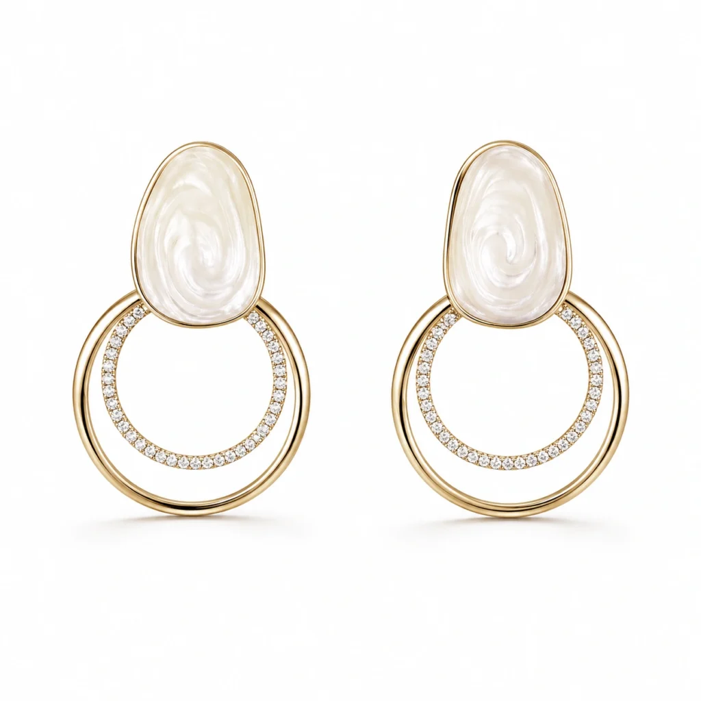 Ivory Resin Drop Hoop Earrings – Vintage Halo