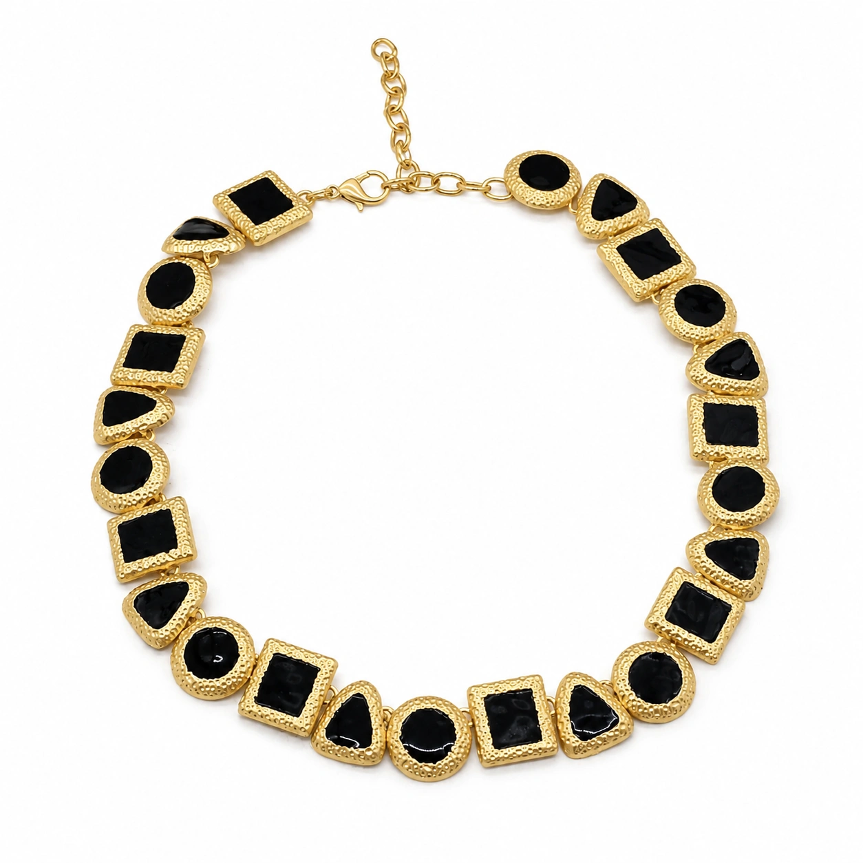 Vintage Black Geometric Choker Necklace