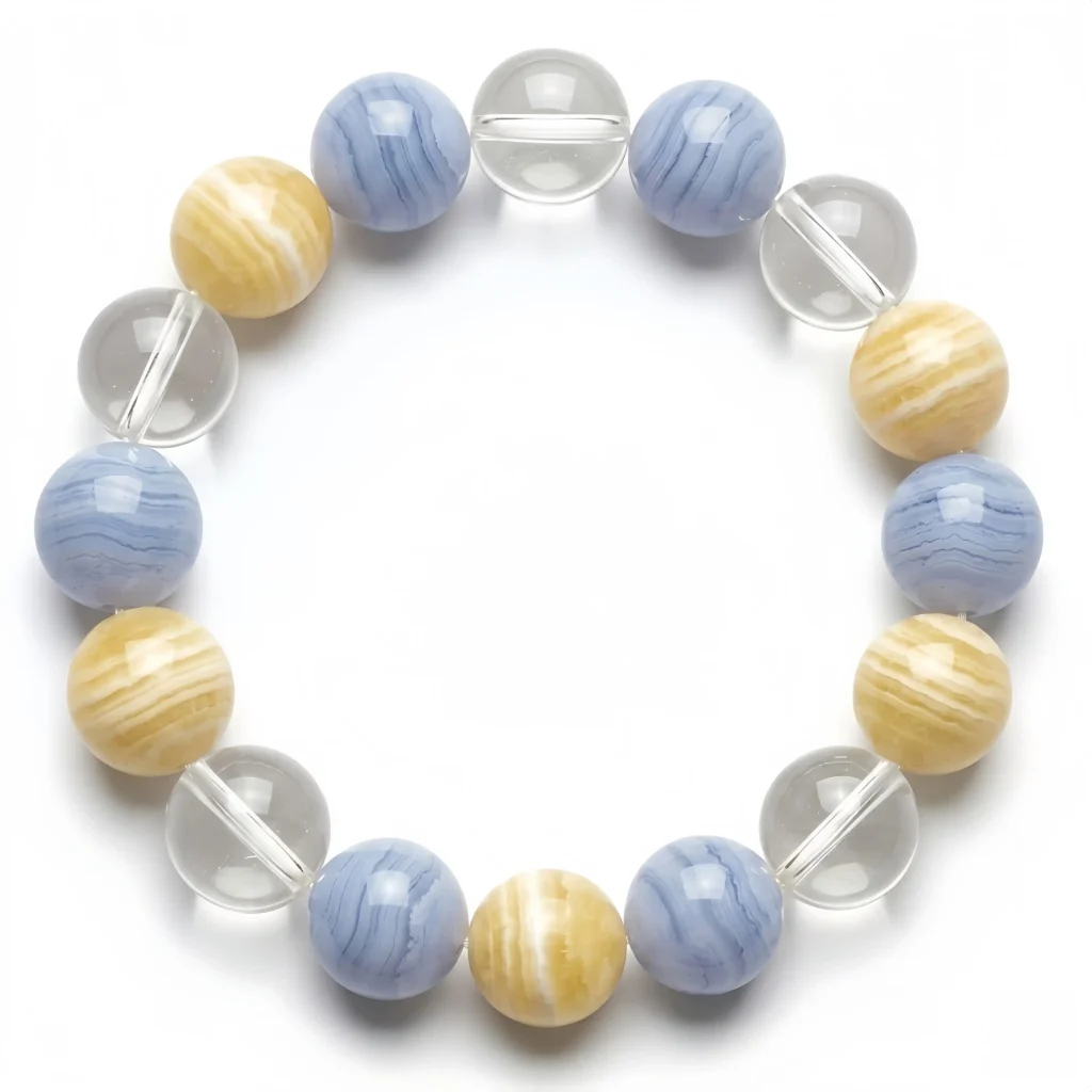 Blue Banded Agate Beaded Bracelet – The Weaver of Destiny