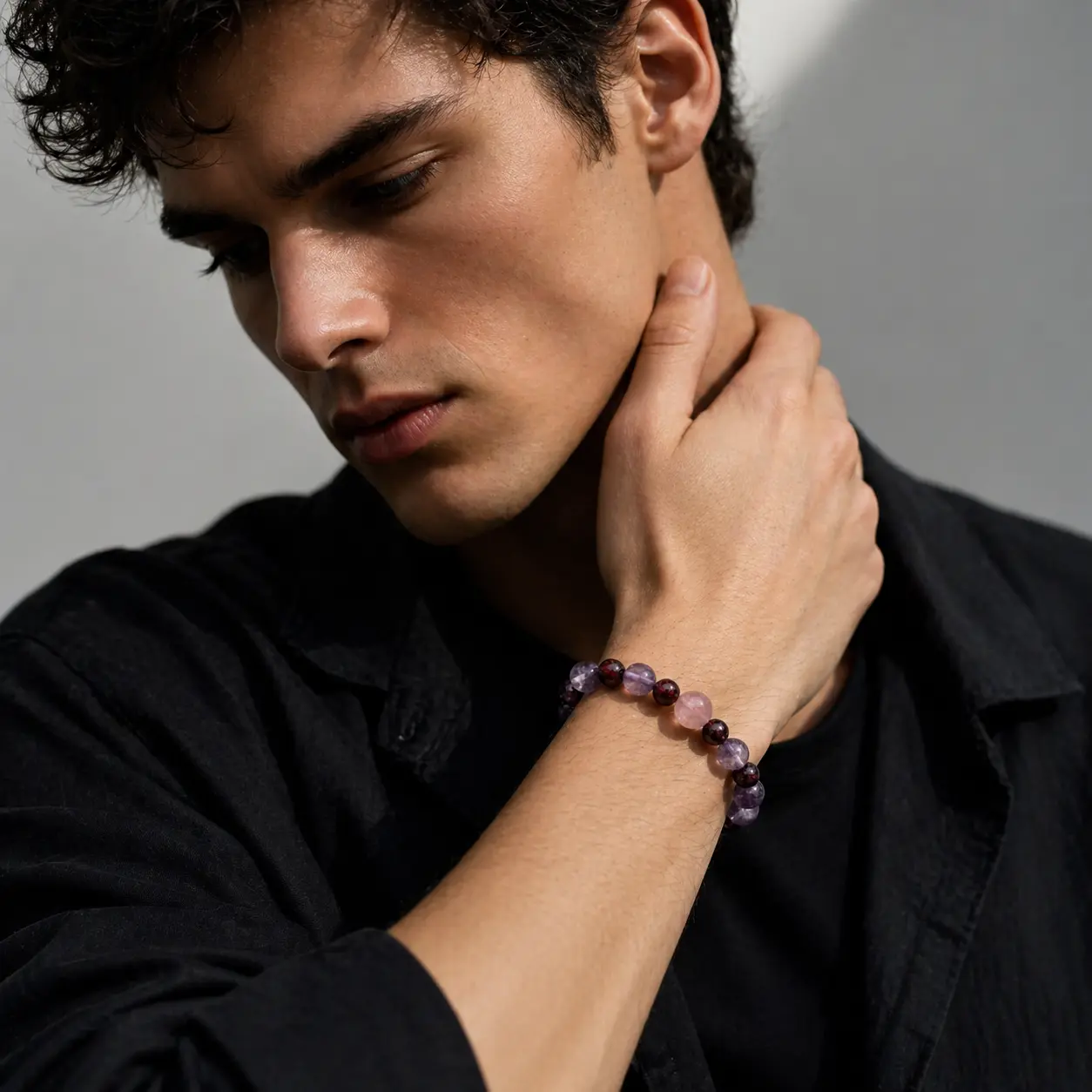 Lavender Amethyst Beaded Bracelet – Domination of Desire