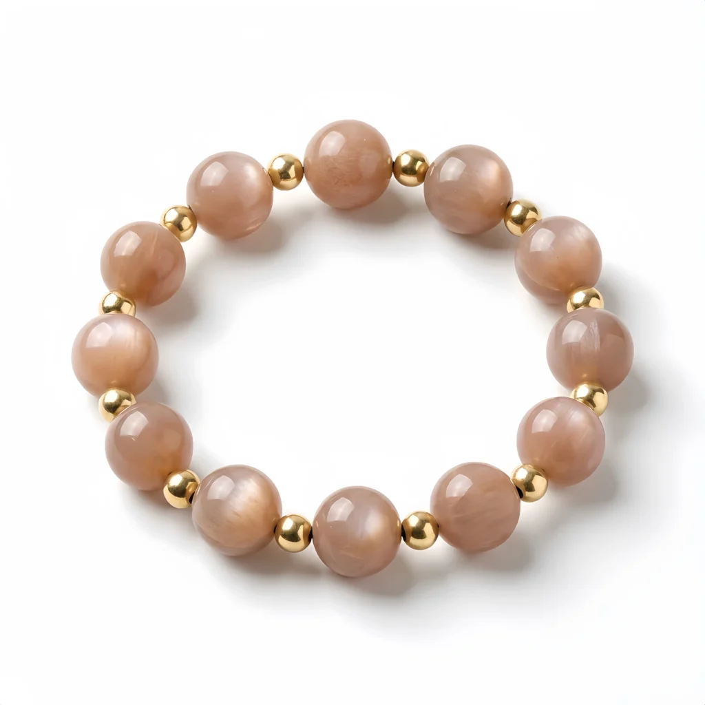 Orange Moonstone Beaded Bracelet – Selene Emberline