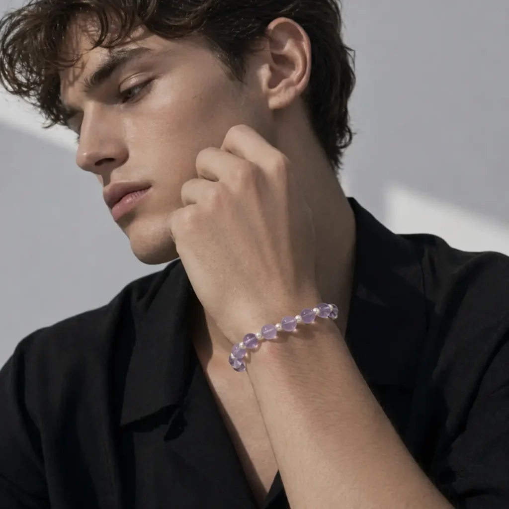 Amethyst Beaded Bracelet – Selene Veil