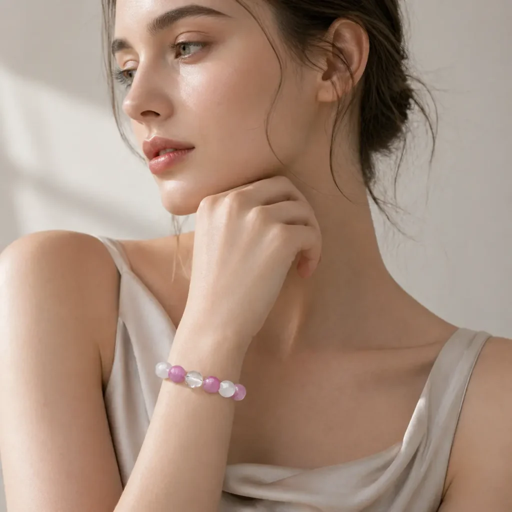 Kunzite Beaded Bracelet – Selene Orbit