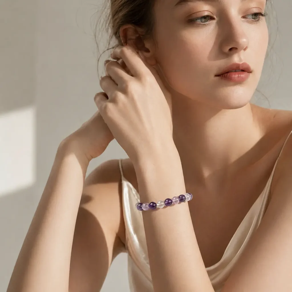 Amethyst Beaded Bracelet – Morai Lavender Trace