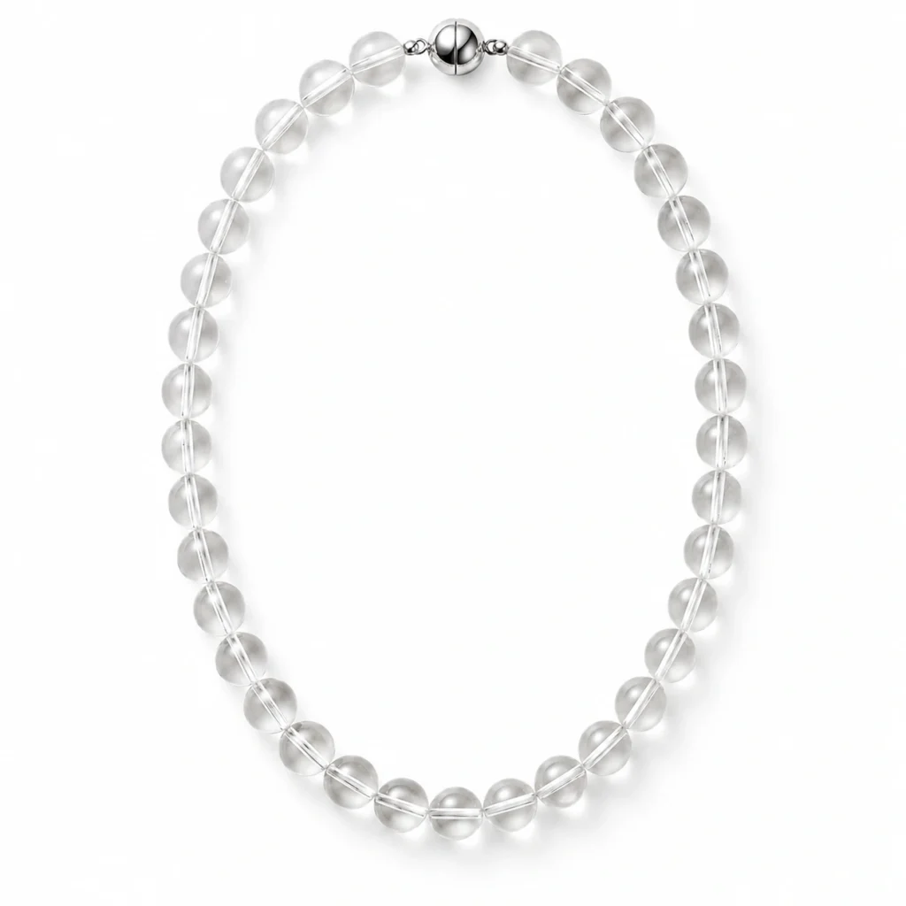 Clear Quartz Beaded Necklace — Natural Crystal Design
