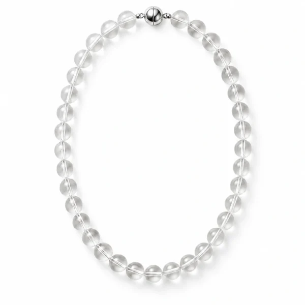 Clear Quartz Beaded Necklace — Natural Crystal Design