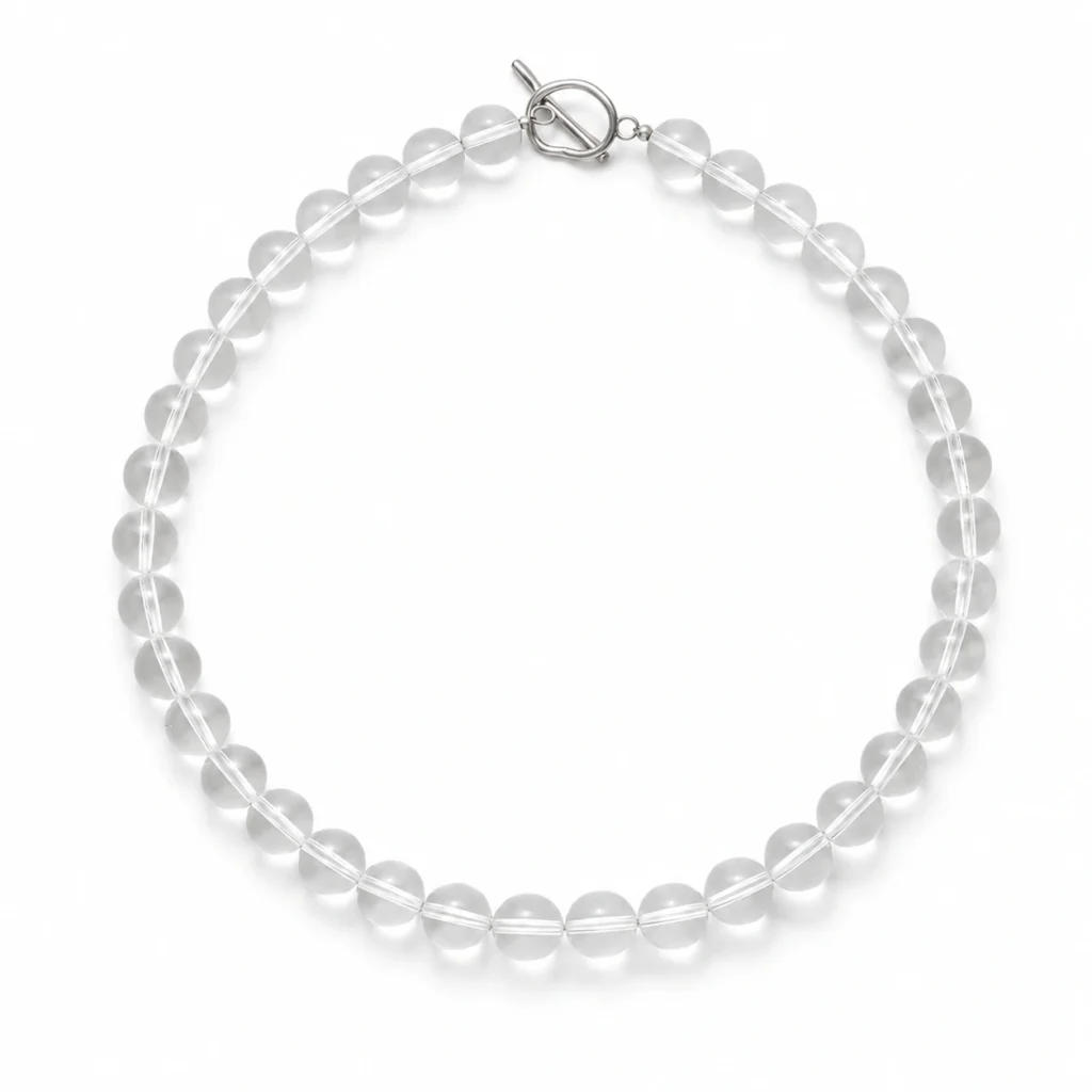 Clear Quartz Beaded Necklace — Natural Crystal Design