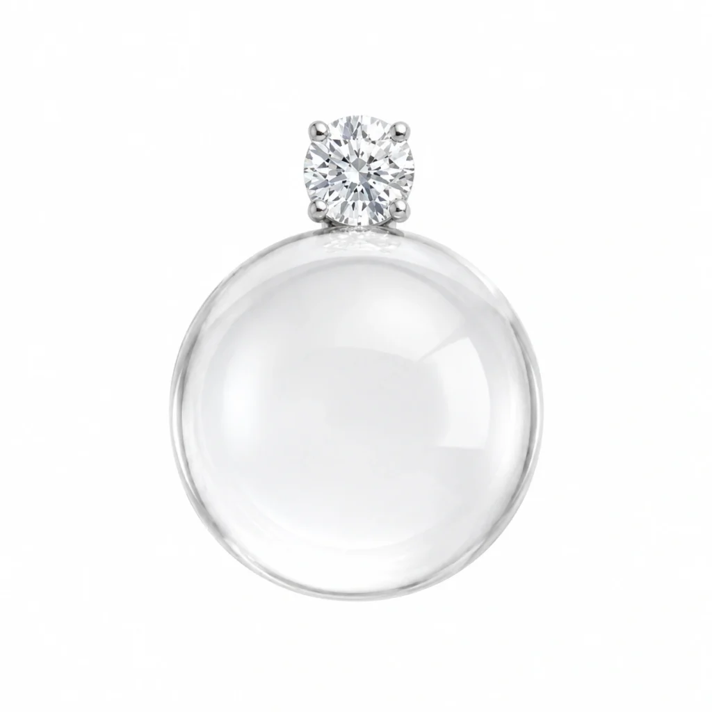Crystal Round Pendant Necklace – Luminous Drop