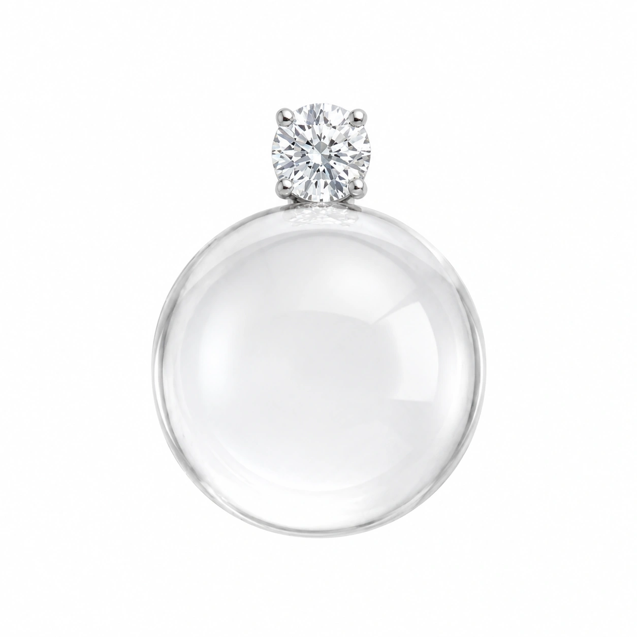 Natural Crystal Round Pendant Necklace