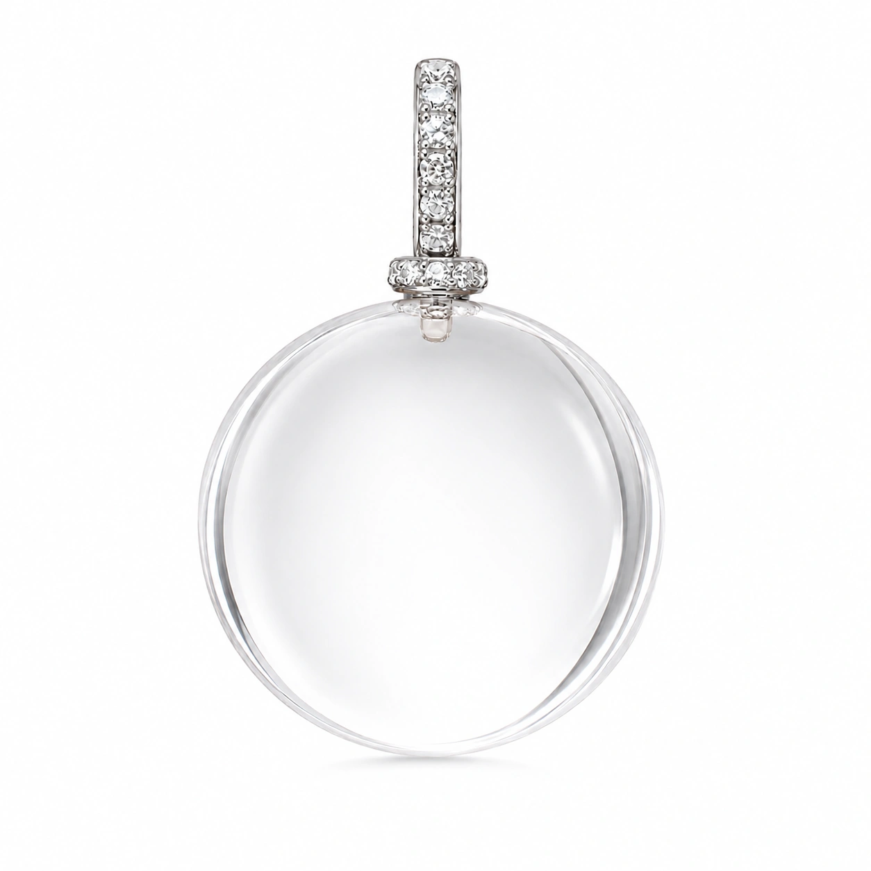 Clear Quartz Oval Pendant Necklace