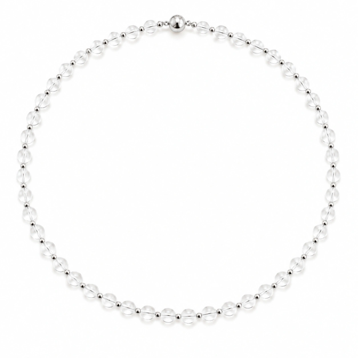Natural Clear Quartz Beaded Necklace
