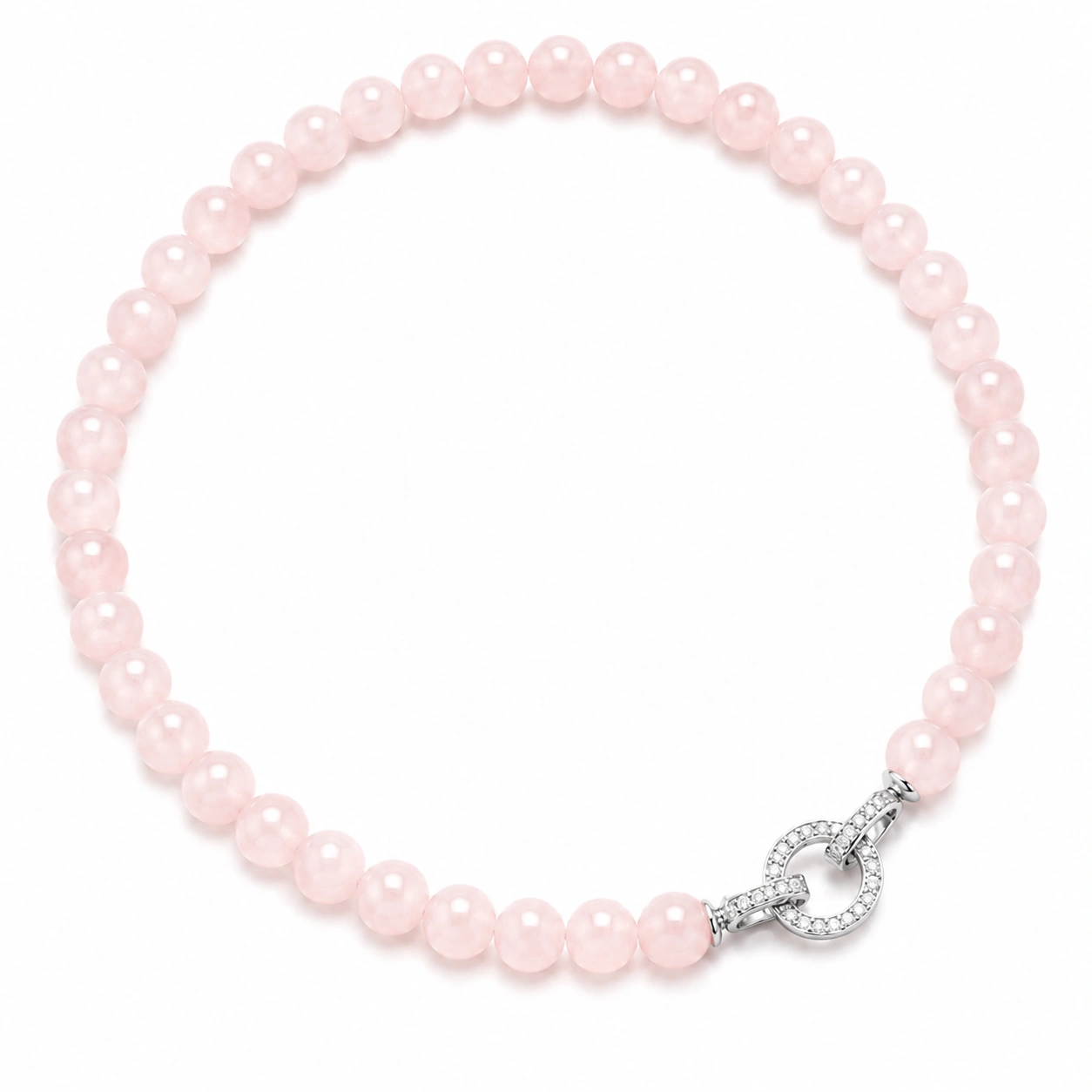 Natural Rose Quartz Beaded Necklace