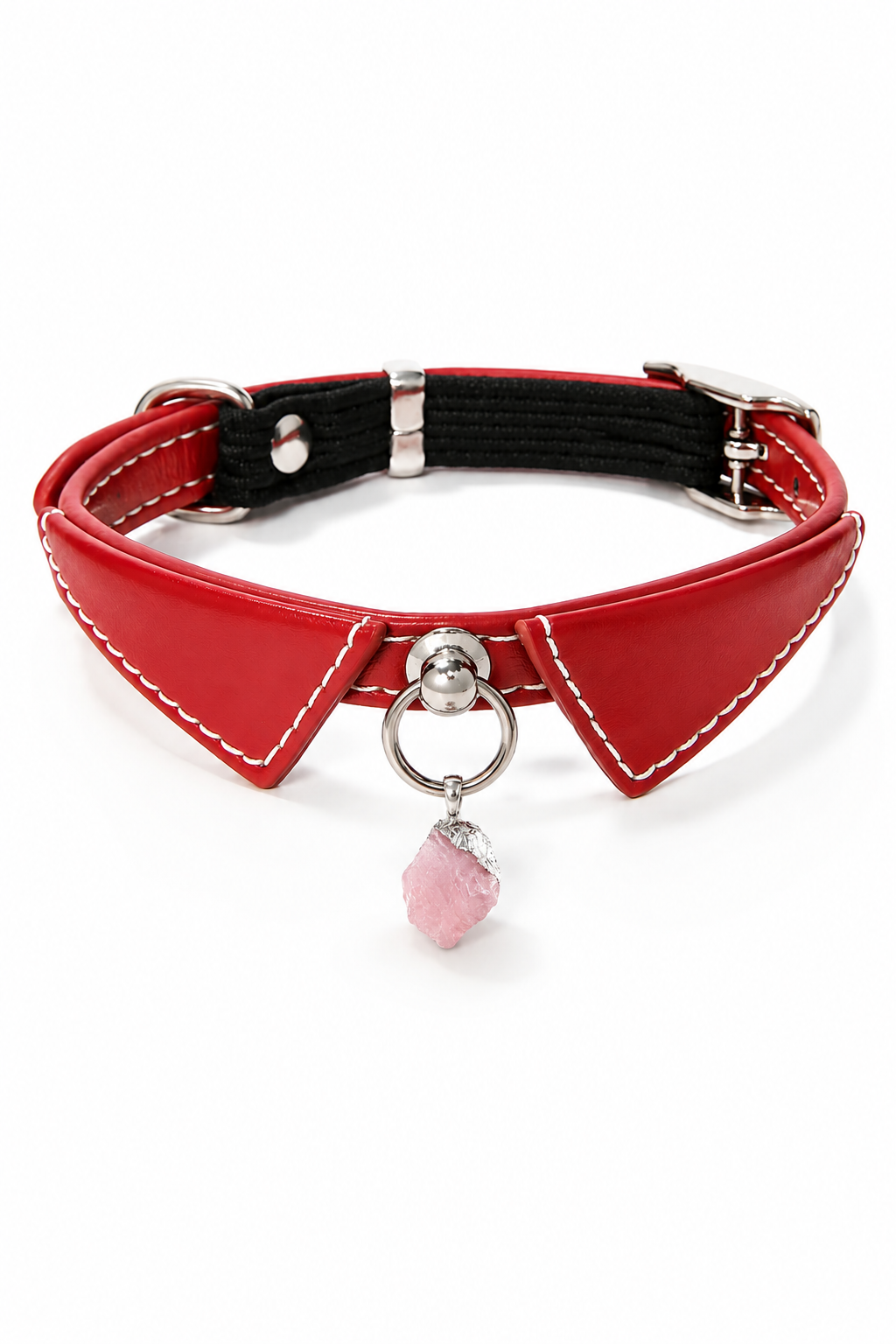 Cat Collar with Rose Quartz Charm