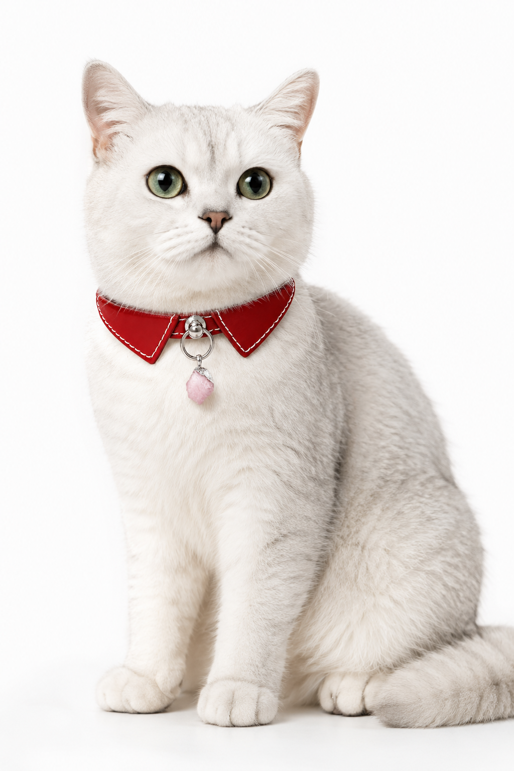 Cat Collar with Rose Quartz Charm