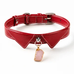 Rose Quartz Dog Collar – Crimson Charm Design