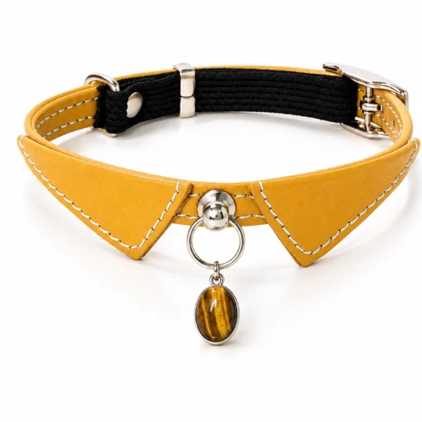 Tiger Eye Cat Collar – Natural Gemstone Charm