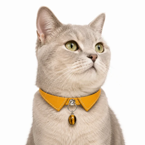 Tiger Eye Cat Collar – Natural Gemstone Charm