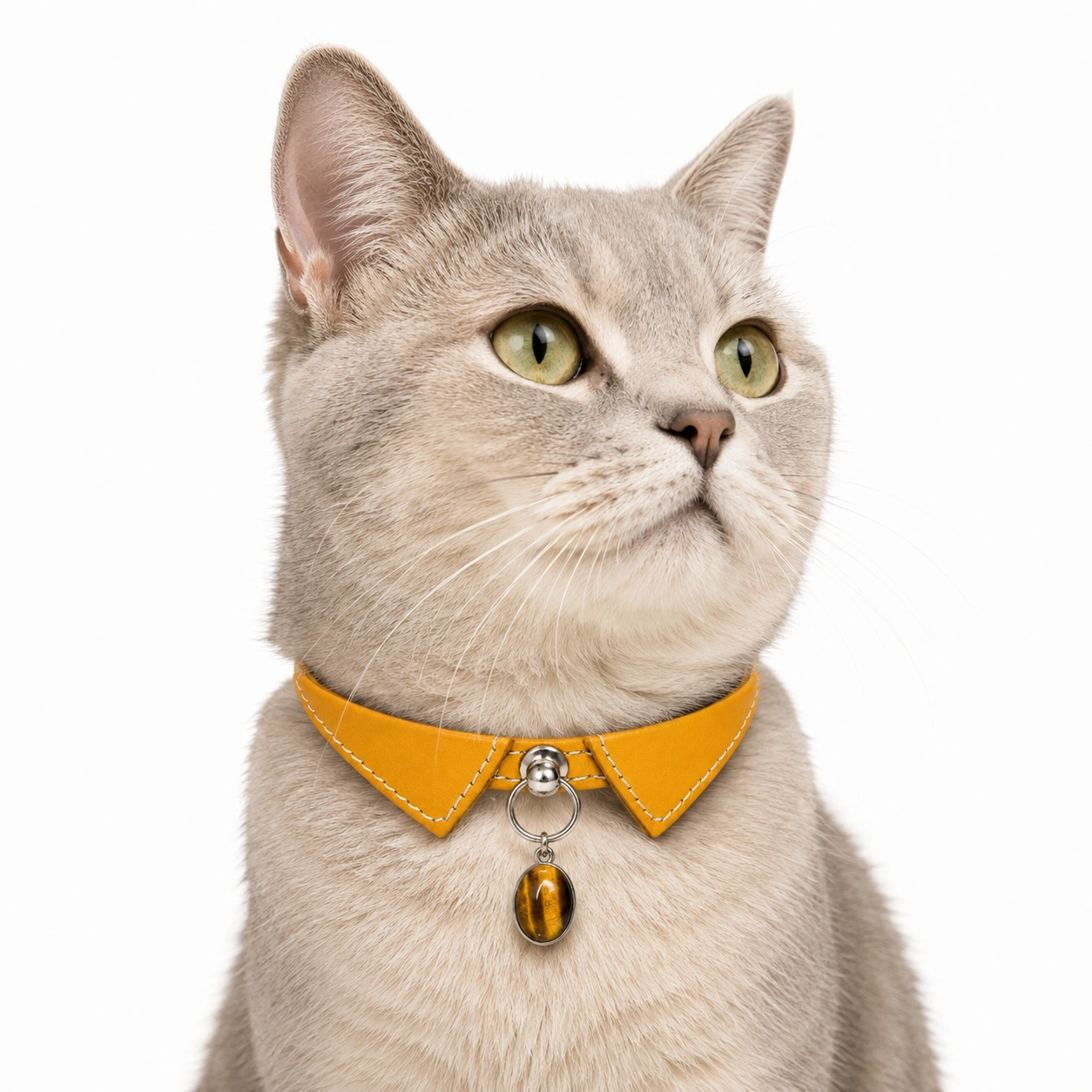 Tiger Eye Cat Collar – Natural Gemstone Charm