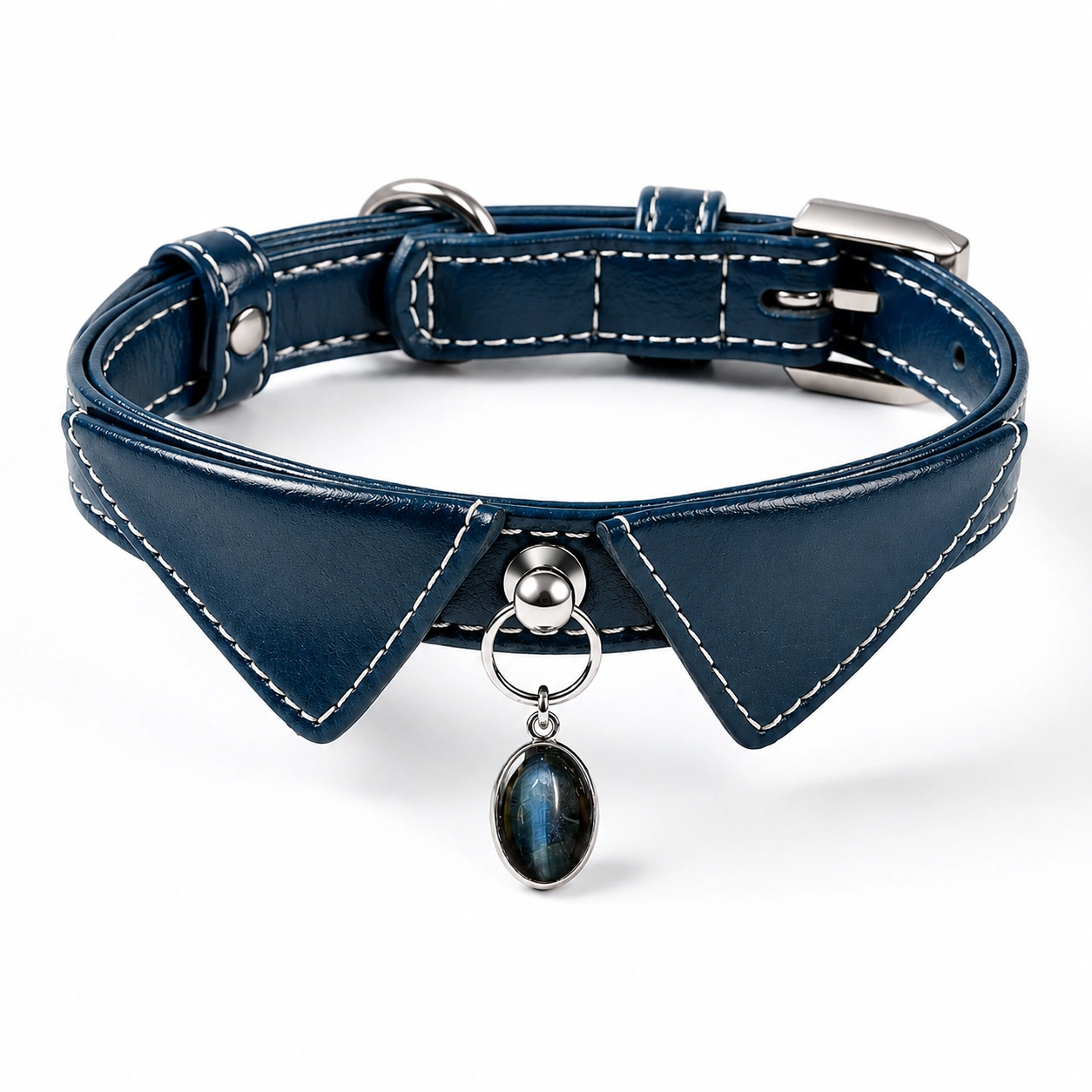 Dog Collar with Labradorite Charm