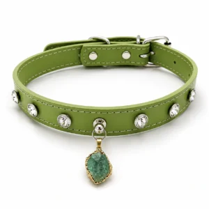 Green Aventurine Dog Collar - Emerald Charm