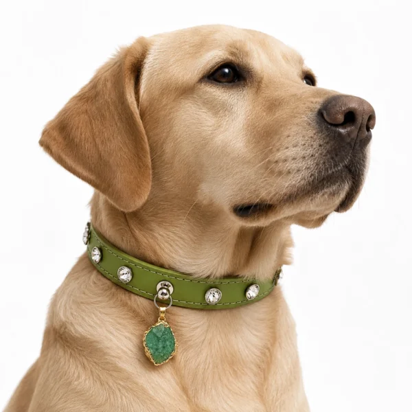 Green Aventurine Dog Collar - Emerald Charm