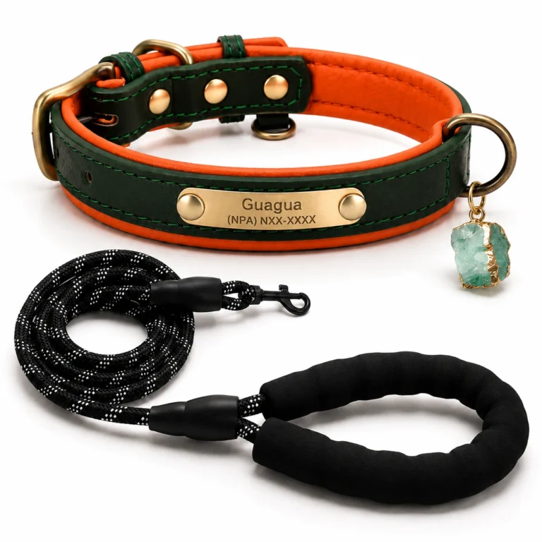 Green Aventurine Gemstone Dog Collar Set – Forest Luxe