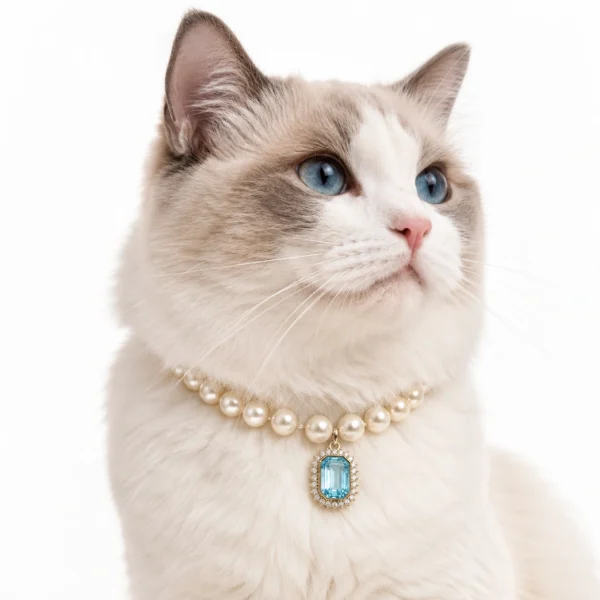 Azure Pearl Cat Collar