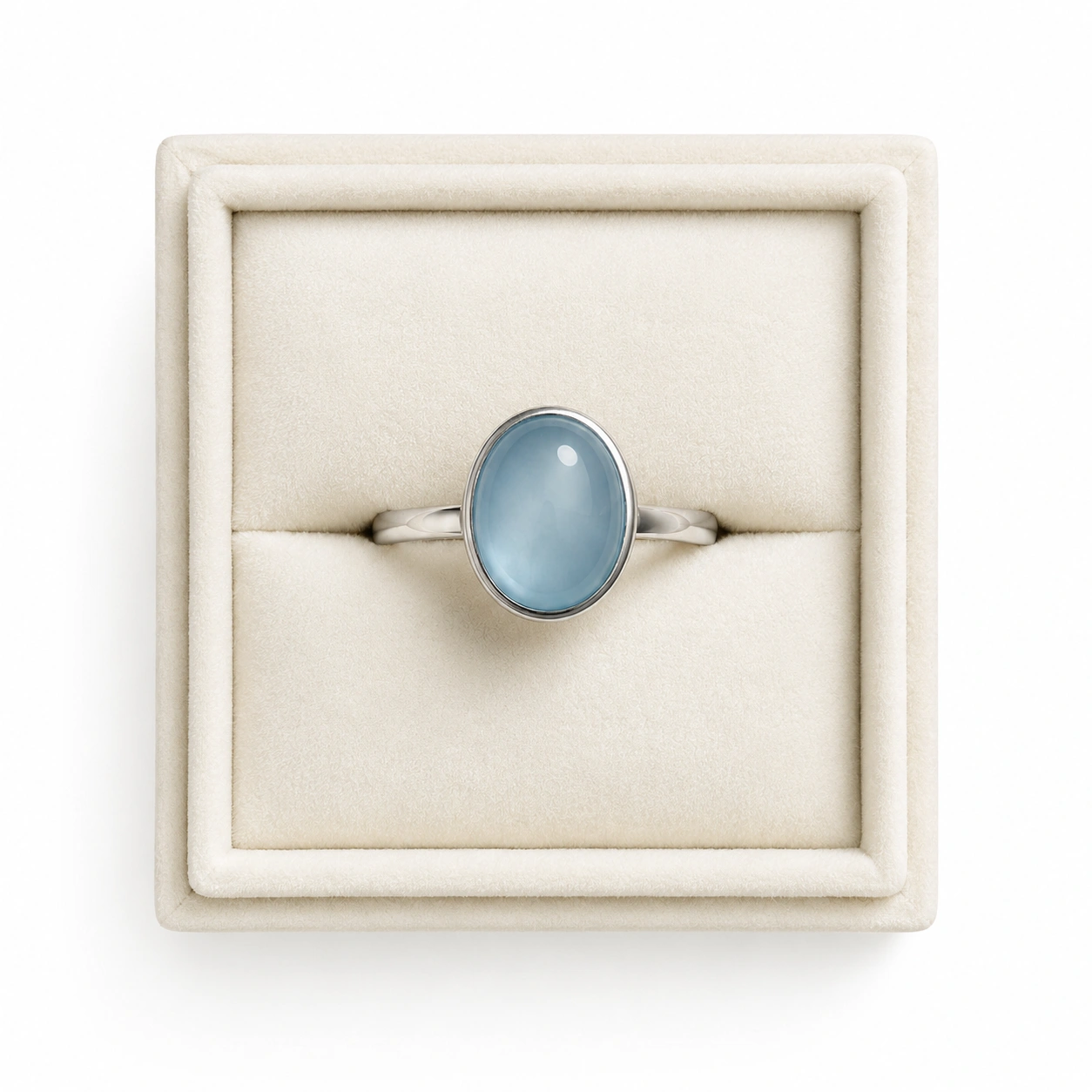 Blue Chalcedony Oval Ring