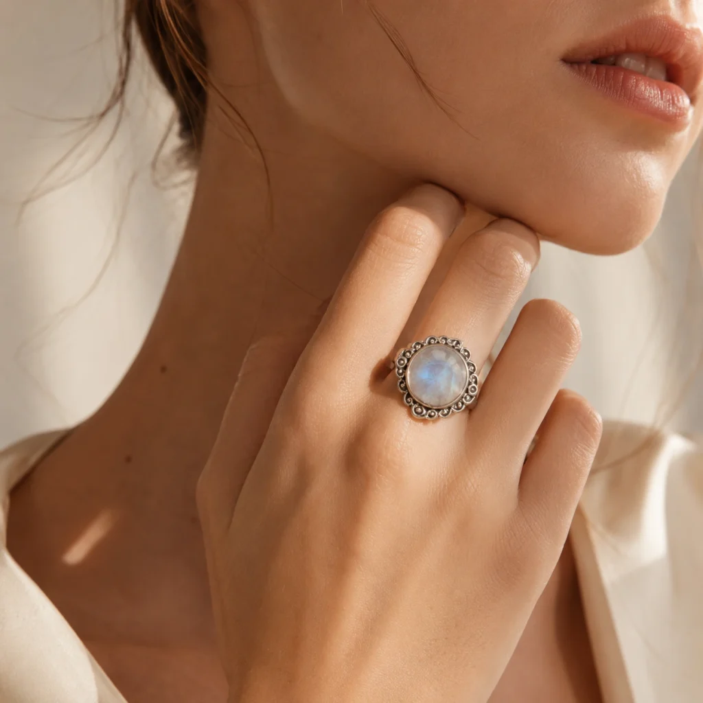Rainbow Moonstone Vintage Ring
