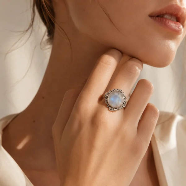 Rainbow Moonstone Vintage Ring