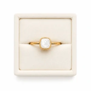 White Mother of Pearl Cushion Ring