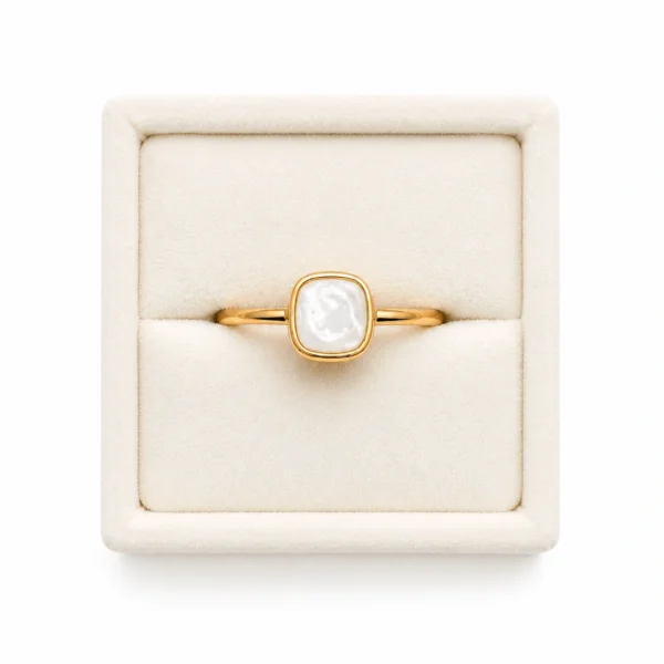 White Mother of Pearl Cushion Ring