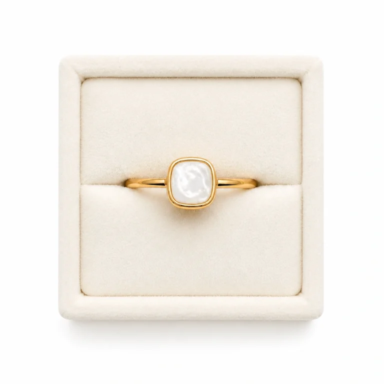 White Mother of Pearl Cushion Ring