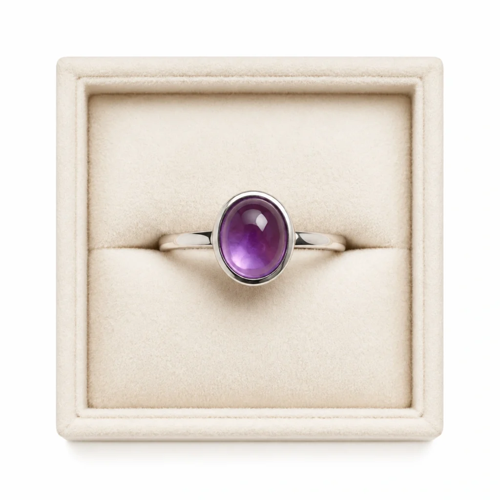 Amethyst Oval Ring – Vintage Crystal Elegance