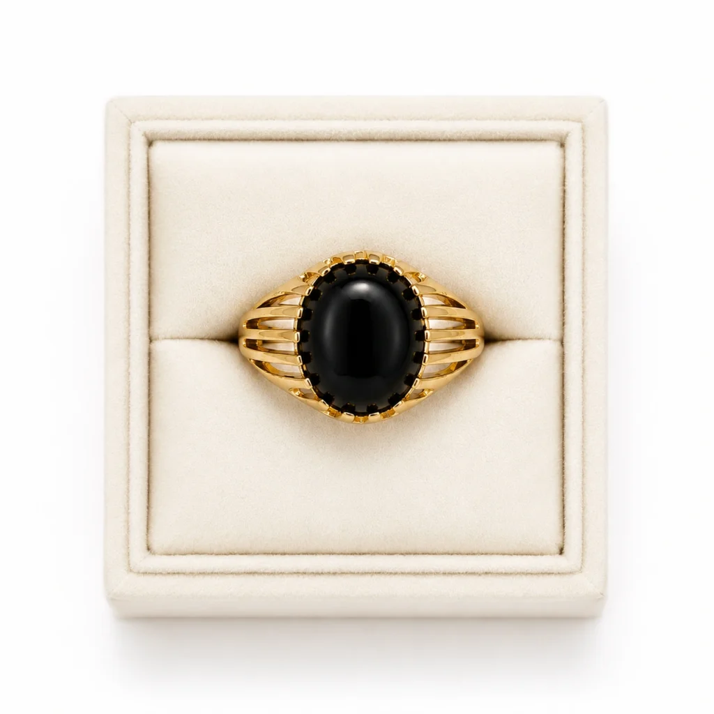 Vintage Black Statement Ring – Eclipse