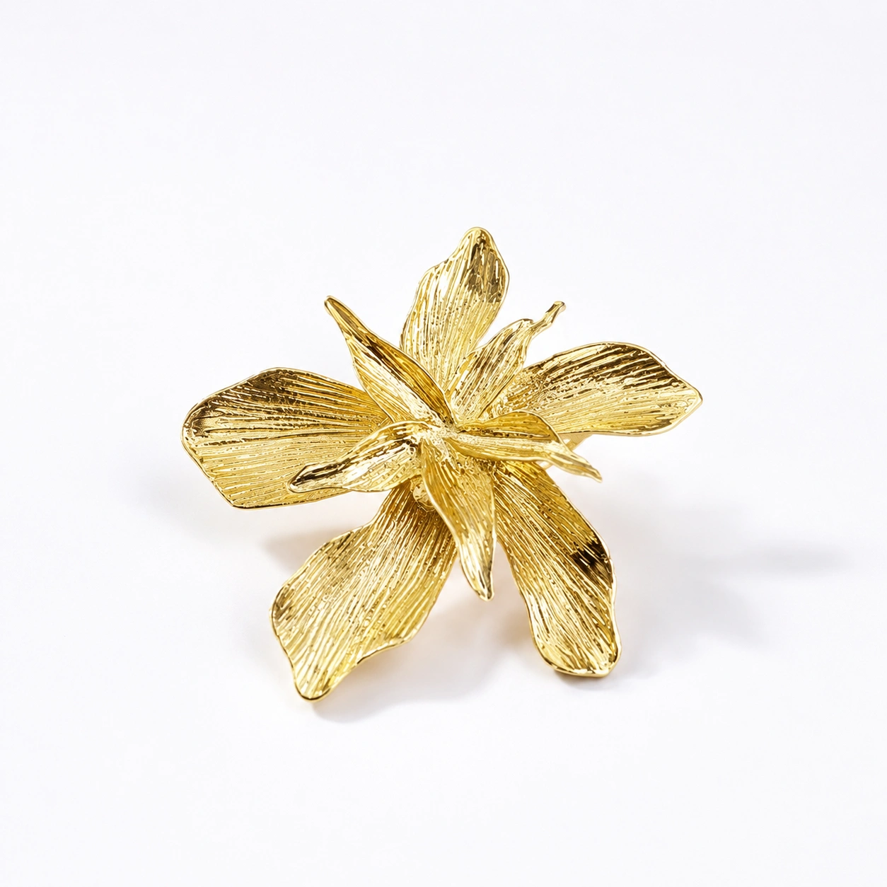 Alloy Double Layer Flower Statement Ring – Gold & Silver