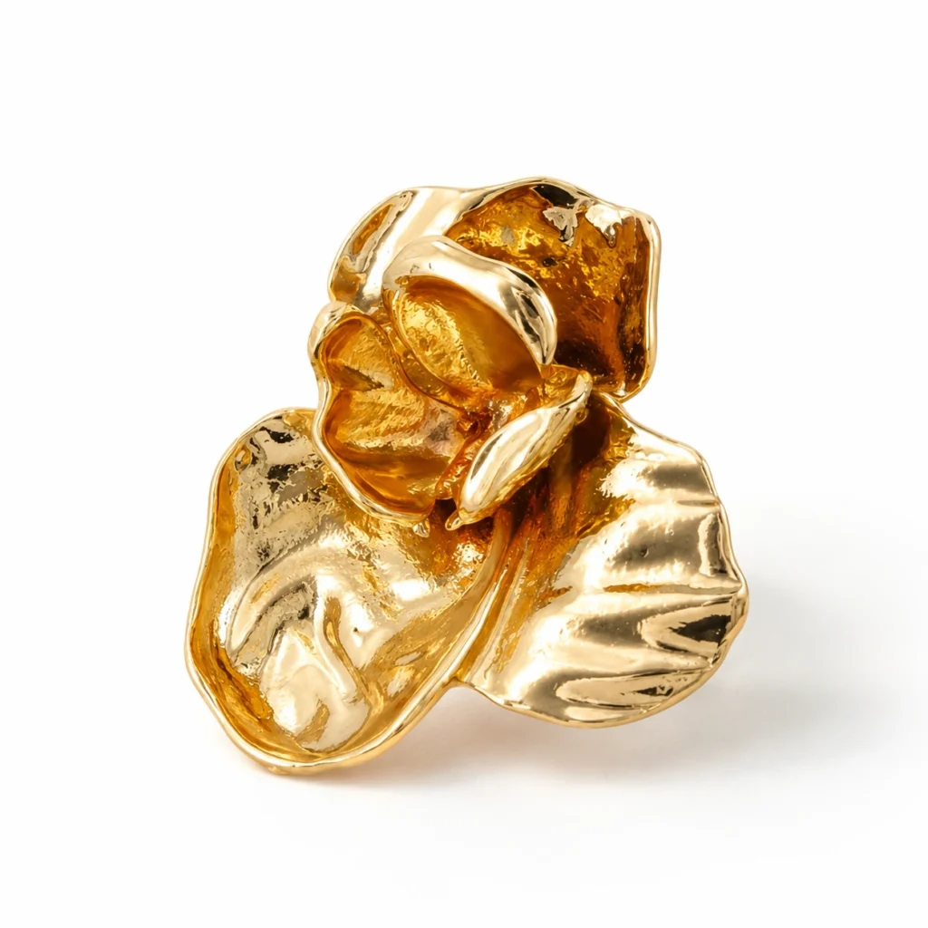 Oversized Flower Statement Ring – Vintage Alloy Design