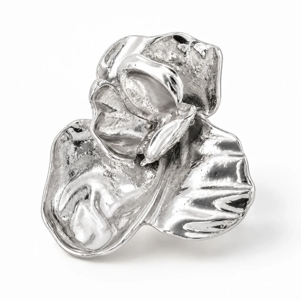 Oversized Flower Statement Ring – Vintage Alloy Design